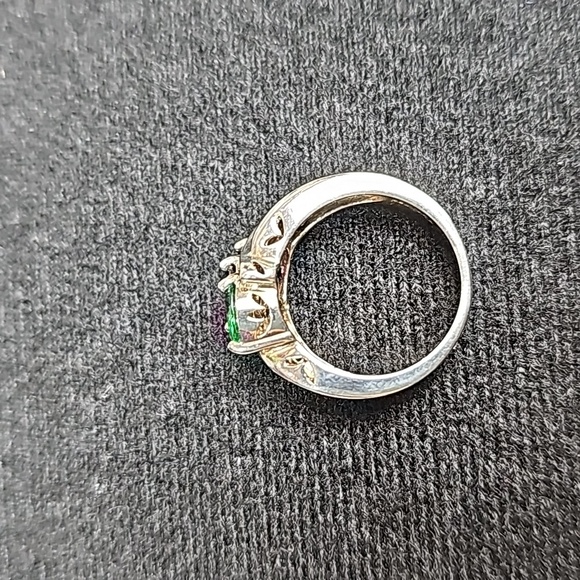 STERLING SILVER RUBY SAPPHIRE EMERALD CZ RING - Picture 4 of 11